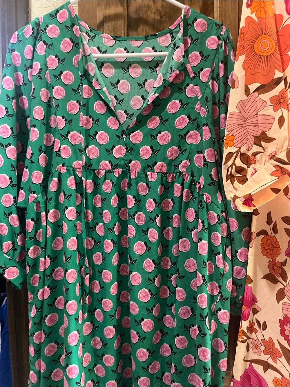 2 Floral V-Neck Midi Dresses - Picture 2 of 3